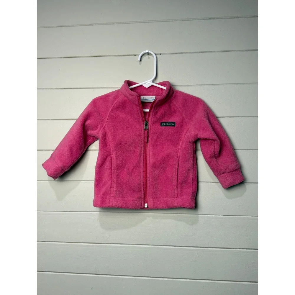 Columbia Kids Fleece‎ Jacket Pink Full Zip Size 6 12 Months Toddler